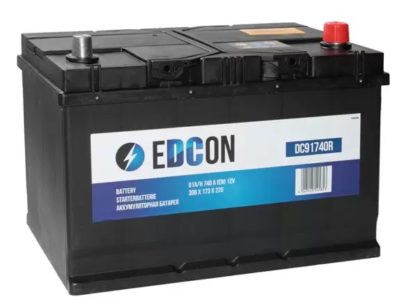 Аккумулятор автомобильный EDCON 91Ah 740A ОП (306x173x225) D31L