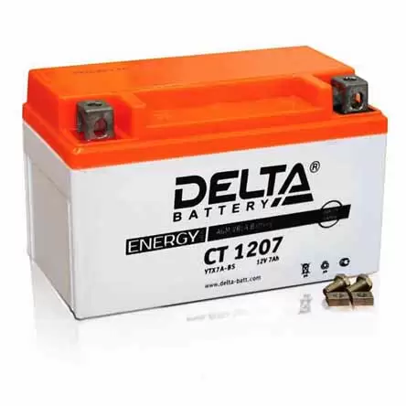 Аккумулятор Delta МОТО CT 1207 (YTX7А-BS) 7 Ач