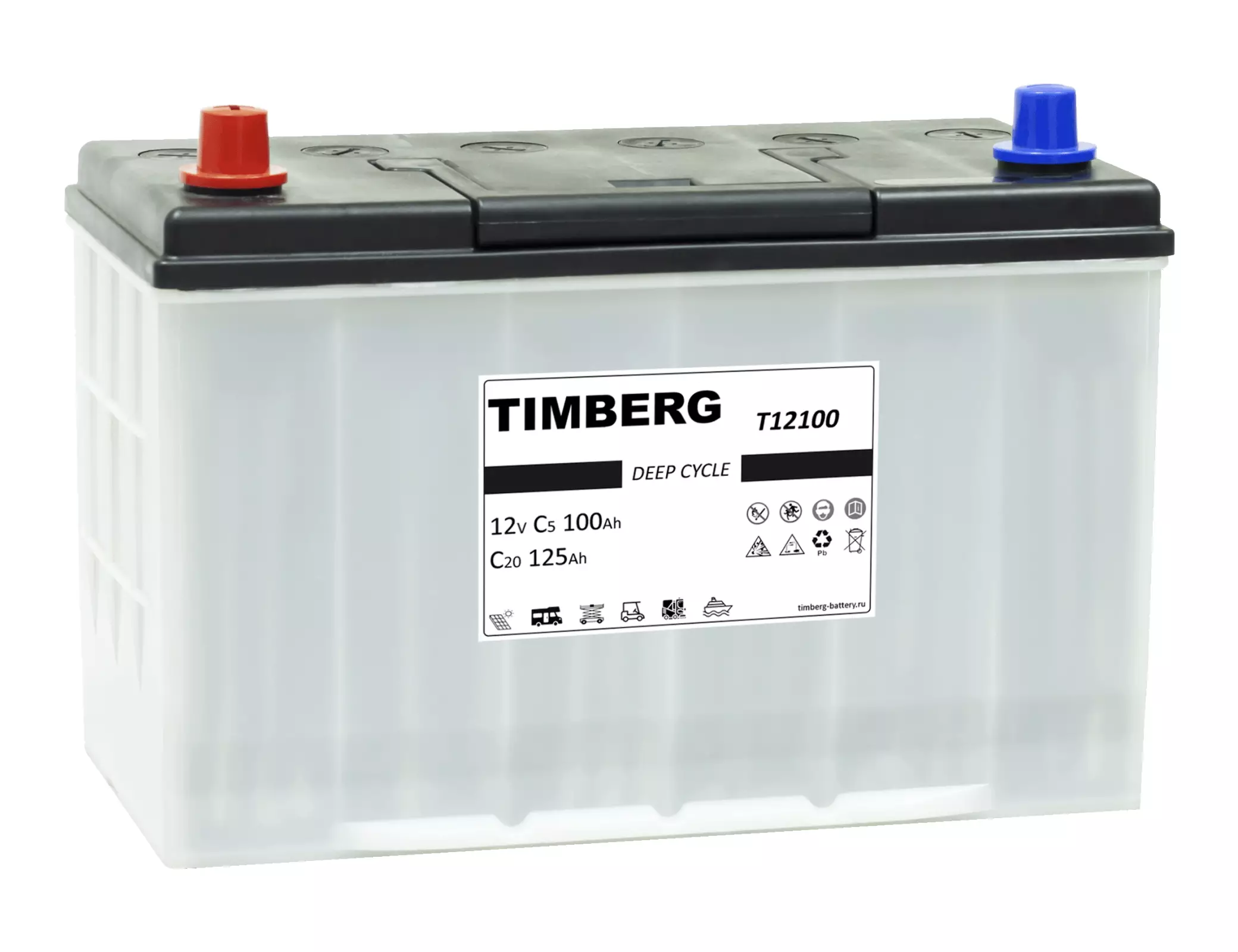 Аккумуляторная свинцовая тяговая "TIMBERG" 12V 125Ah (324x171x230)