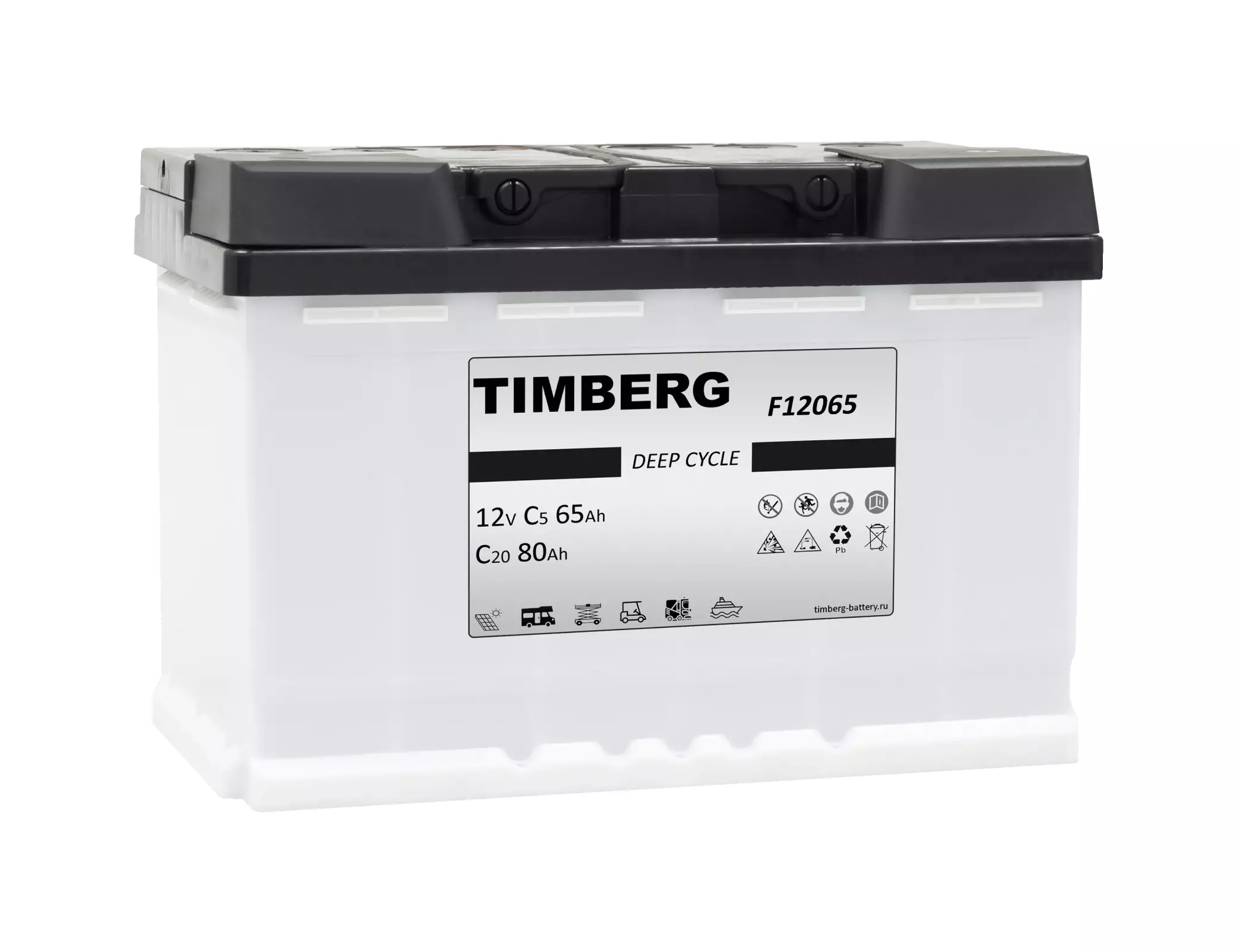 Аккумуляторная свинцовая тяговая "TIMBERG" 12V 80Ah (278x175x190)