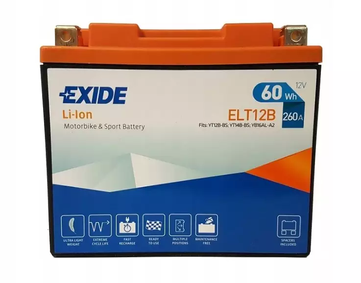 Аккумулятор мотоциклетный EXIDE LI-ION ELT12B
