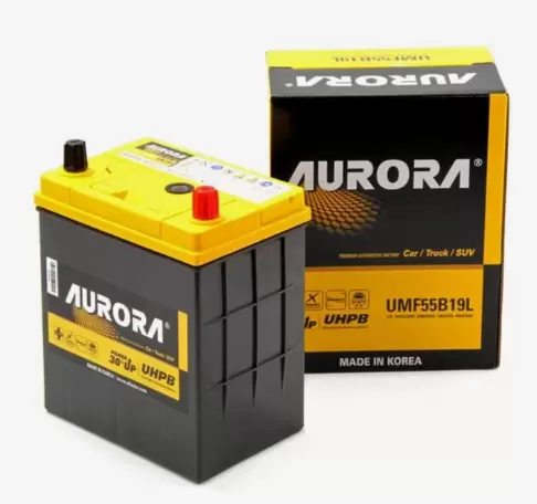 Аккумулятор автомобильный AURORA JIS ULTRA UMF-55B19L 45А/ч 400А ОП (187х127х220) B19L