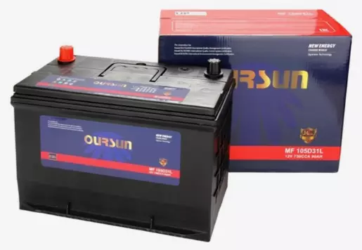 Аккумулятор автомобильный OURSUN JIS MF105D31L 90Ah 730А ОП (306х173х225) D31L
