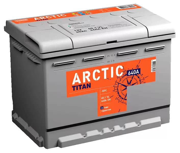 Аккумулятор автомобильный Titan Arctic Silver 6СТ-60 Ач прям.