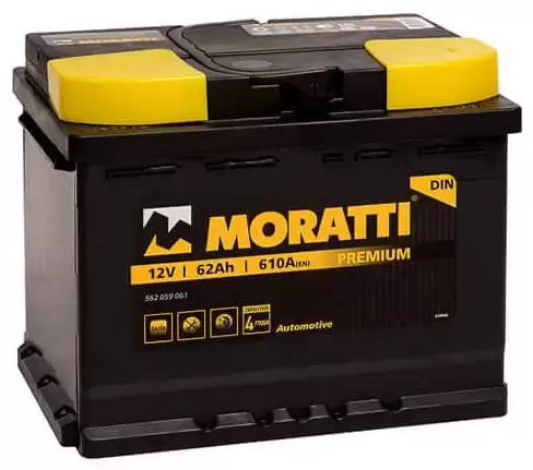 Аккумулятор автомобильный Moratti 6СТ-62 Ач обр.