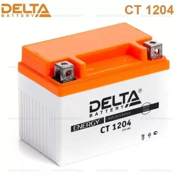 Аккумулятор Delta МОТО CT 1204 (YT4L-B, YB4L-B) 4 Ач