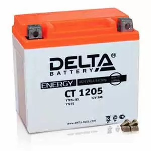 Аккумулятор Delta МОТО CT 1205 (YTX5L-BS, YTZ7S, YT5L-BS) 5 Ач