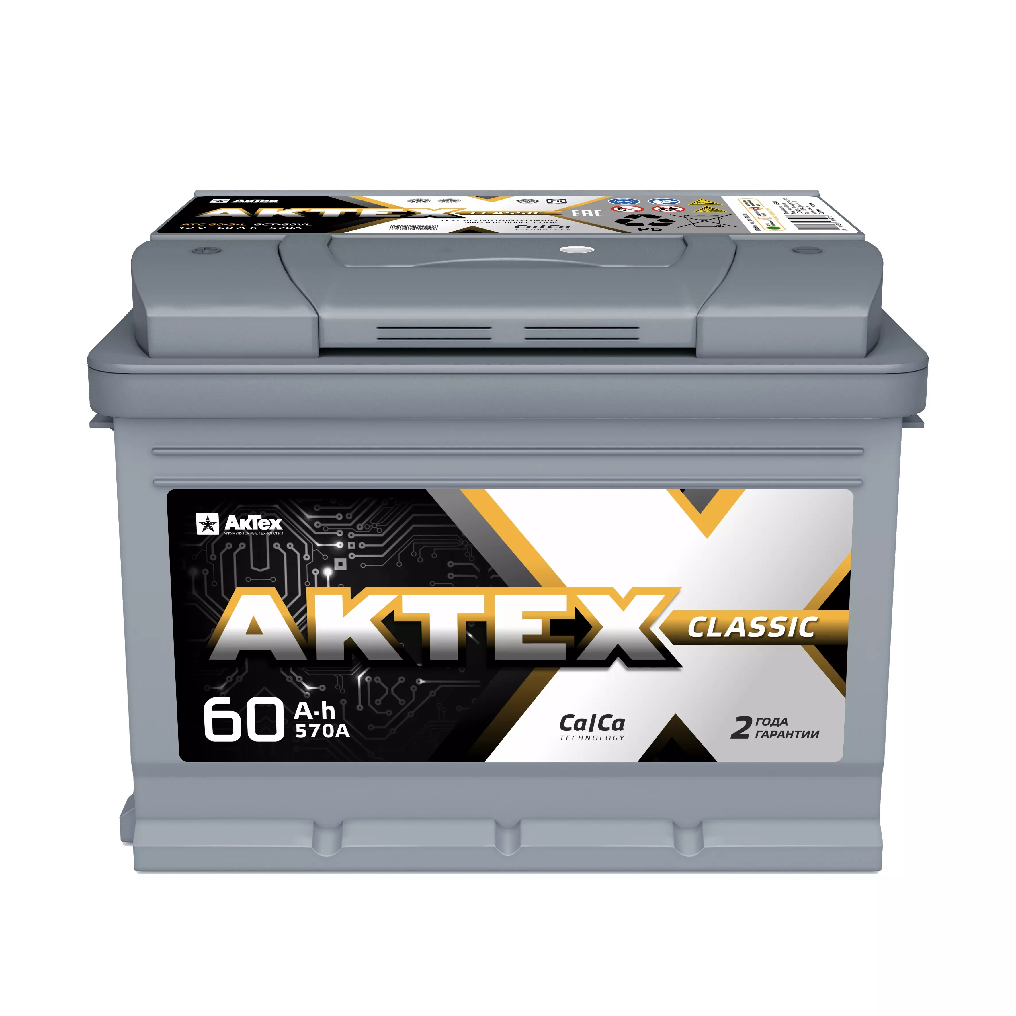 Аккумулятор автомобильный АКТЕХ CLASSIC 60 А/ч 570А ПП (242x175x190) L2