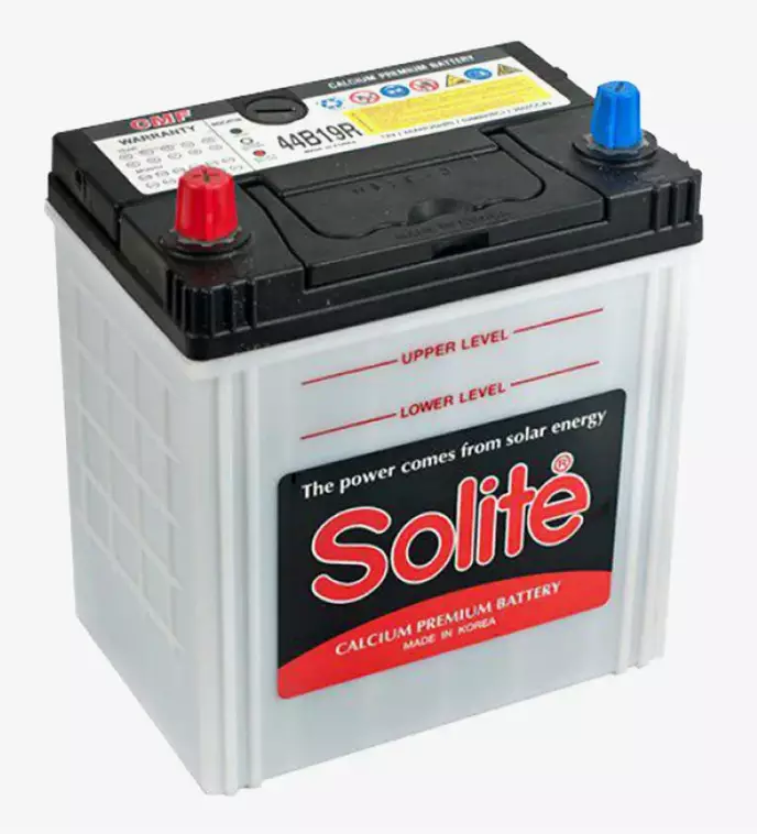 Аккумулятор автомобильный SOLITE 44B19R 6СТ-44 Ач прям.