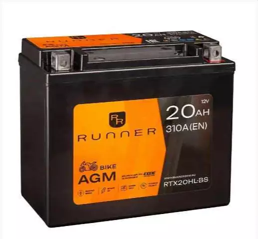 Аккумулятор RUNNER AGM RTX20HL-BS 20 А/ч 310A ПП (176x87x154)