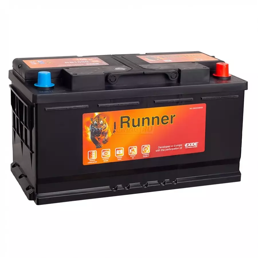 Аккумулятор автомобильный RUNNER 100R RB1000 800A 353х175х190 100 Ач