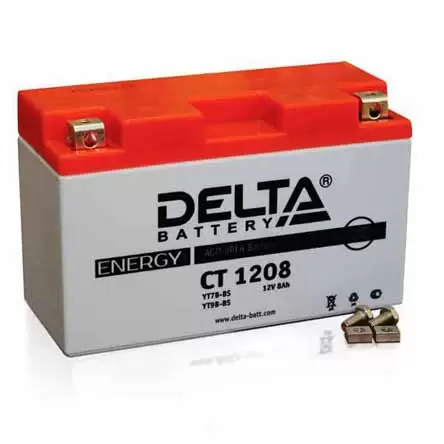 Аккумулятор Delta МОТО CT 1208 (YT7B-BS, YT7B-4) 8 Ач