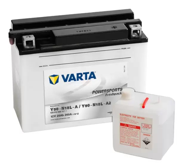 Аккумулятор мото VARTA  POWERSPORTS FRESHPACK 520 012 026,  50-N18L-A/50N18L-A2, 20Ah 260A  (207x92x164)