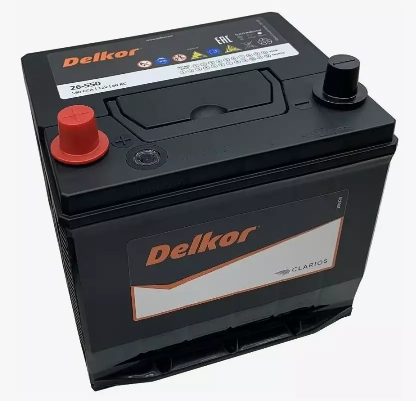 Автомобильный аккумулятор DELKOR 26-550 58.1 Аh 550 A ПП (207x175x205) D20R