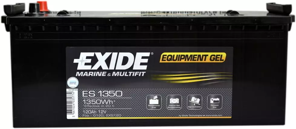 Аккумулятор лодочный EXIDE EQUIPMENT Gel ES 1350 120 Ач