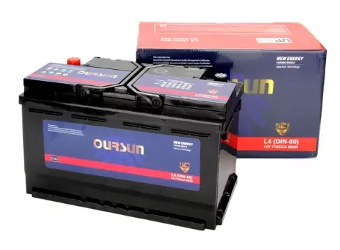 Аккумулятор автомобильный OURSUN DIN 80Ah 710A ОП (315х175х190) L4