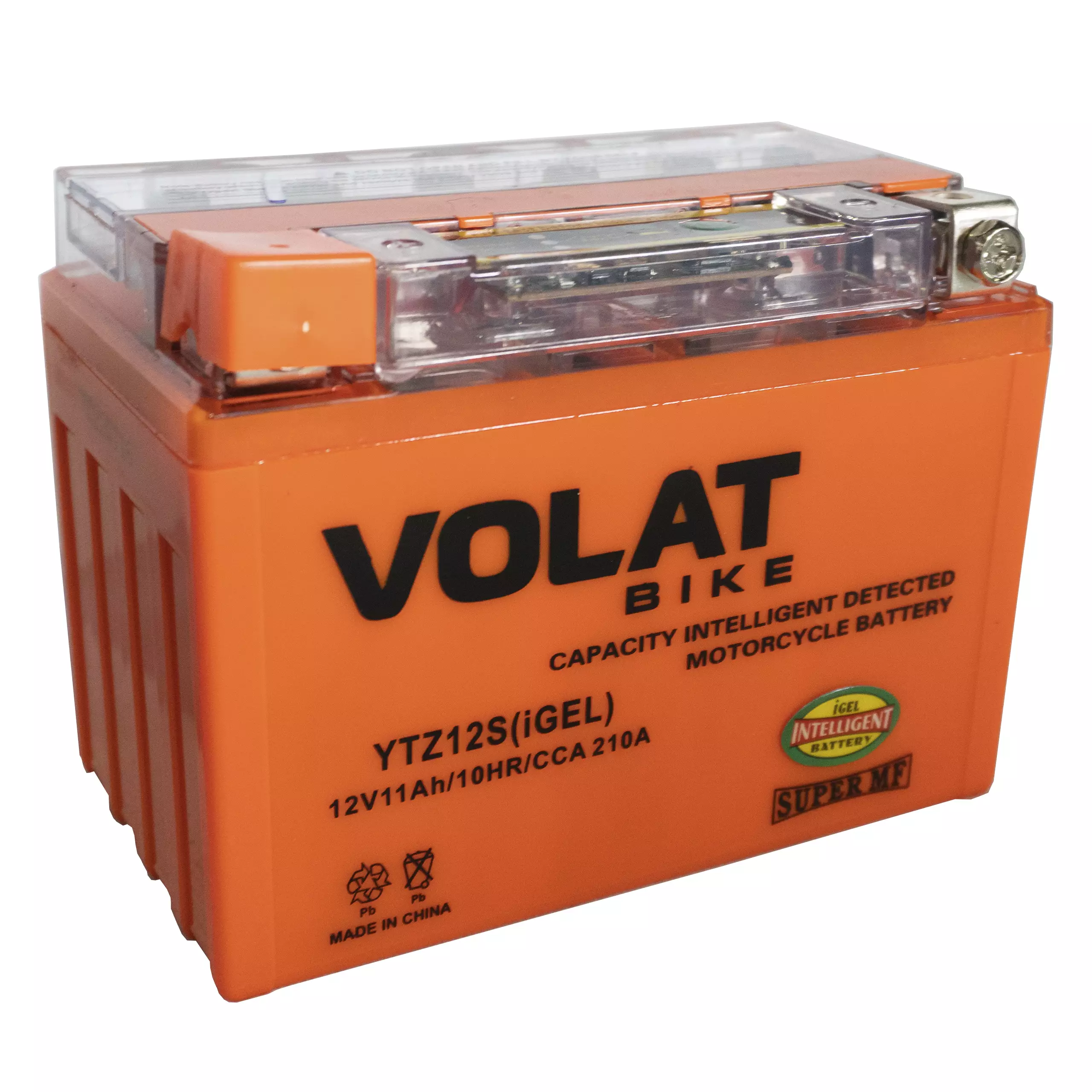 Аккумулятор мотоциклетный Volat 11Ah 210А YTZ12S ПП (iGEL) L+ (150x87x110)