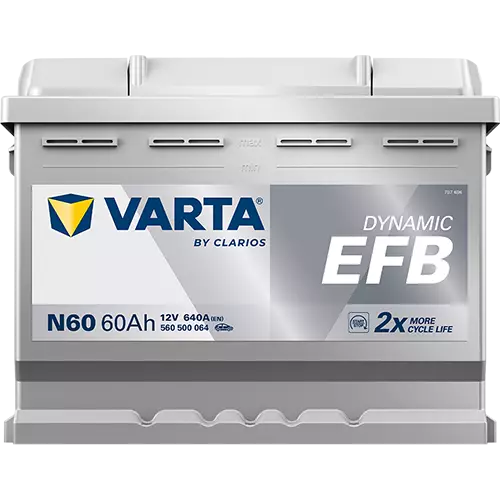 Аккумулятор Varta Dynamic EFB Start-Stop N60 6СТ-60 АЧ обр.
