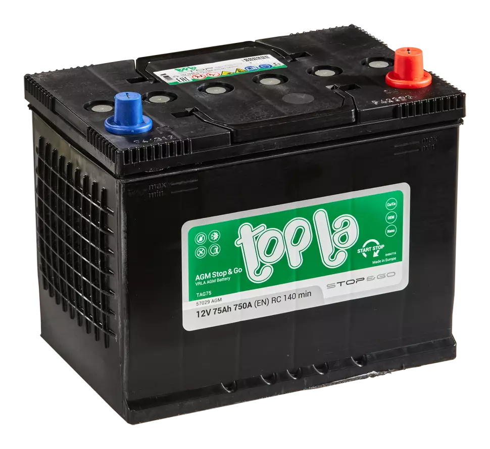 Аккумулятор Topla AGM Stop&Go 75Ah 750A 57029 ОП (260x175x220) D26 