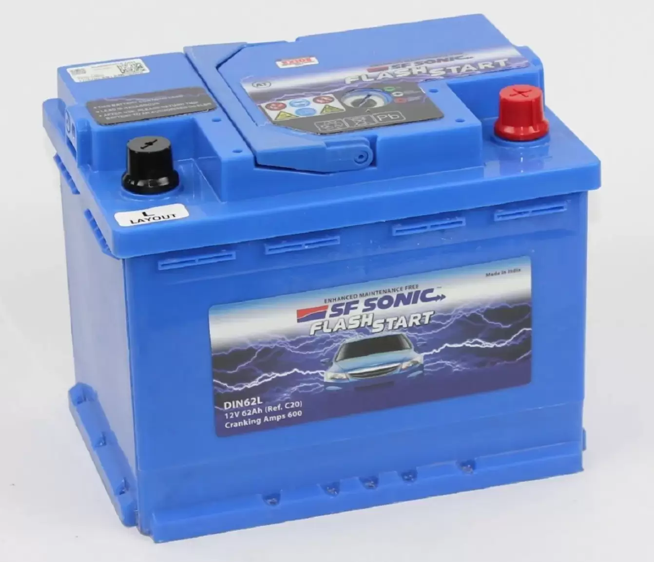 Аккумулятор автомобильный SF SONIC L2 62Ah 600A ОП (242х175х190) L2
