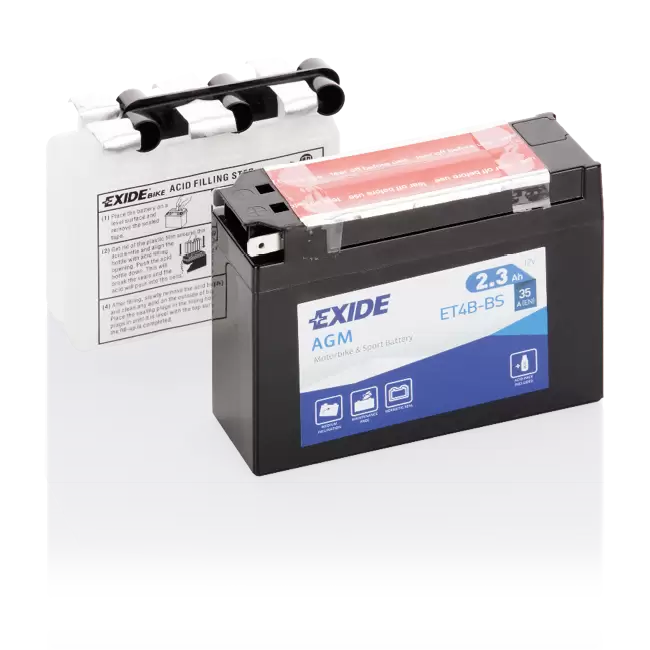 Аккумулятор мото EXIDE ET4B-BS (YT4B-BS) 2.3 Ач