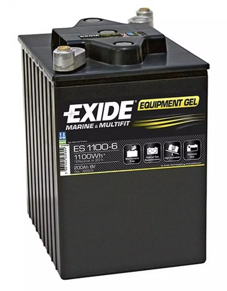 Аккумулятор лодочный EXIDE EQUIPMENT Gel ES 1100-6 200 Ач