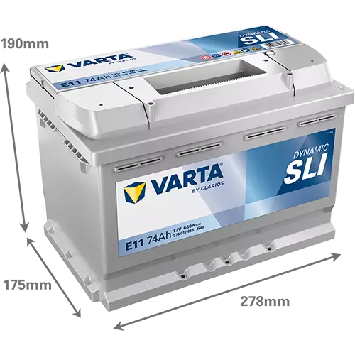 Аккумулятор автомобильный Varta Dynamic SLI E11 6СТ-74 Ач обр.