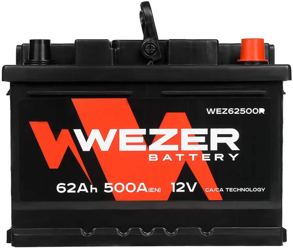 Аккумулятор автомобильный WEZER 62 Ah 500 A ОП (242x175x175) LB2