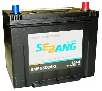 Аккумулятор автомобильный SEBANG SMF 85D26KL 6СТ-80 Ач обр.