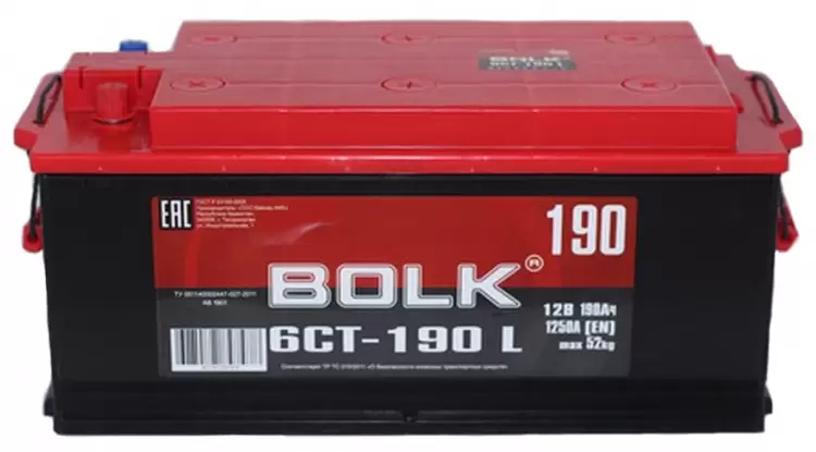 Аккумулятор грузовой BOLK AB 6СТ-190 Ач R+