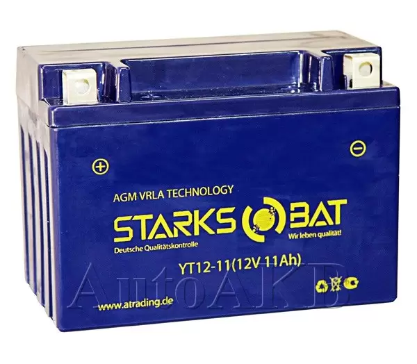 Аккумулятор мотоциклетный STARKSBAT YT12-11 (AGM) 11 Ач