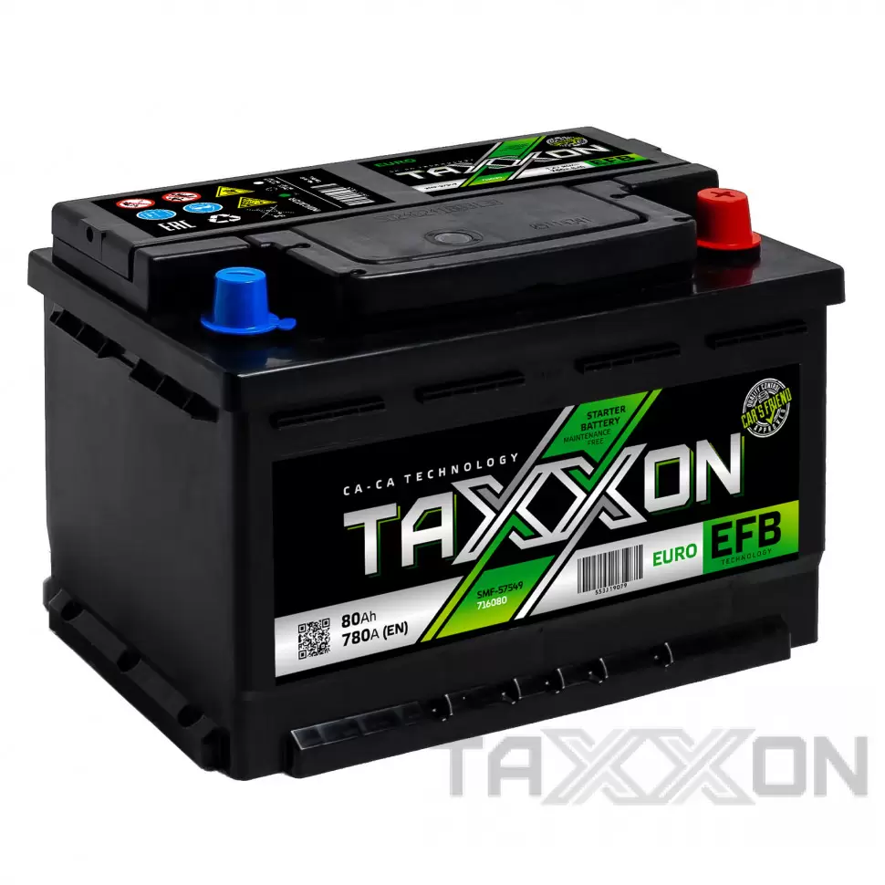 Аккумулятор автомобильный Taxxon EFB Euro 716080 6СТ-80 Ач обр.