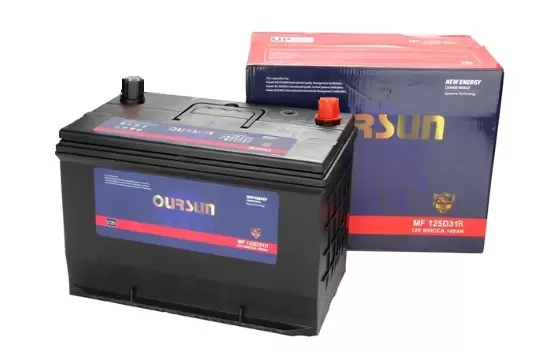 Аккумулятор автомобильный OURSUN JIS MF125D31R 100Ah 800А ПП (306х173х225) D31R