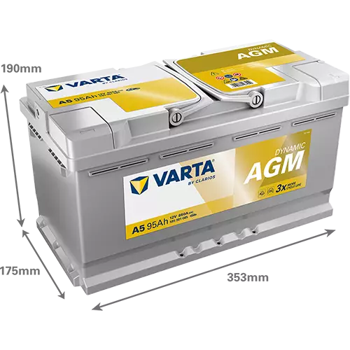Аккумулятор автомобильный Varta Dynamic AGM A5 595 901 085  6СТ-95 обр.