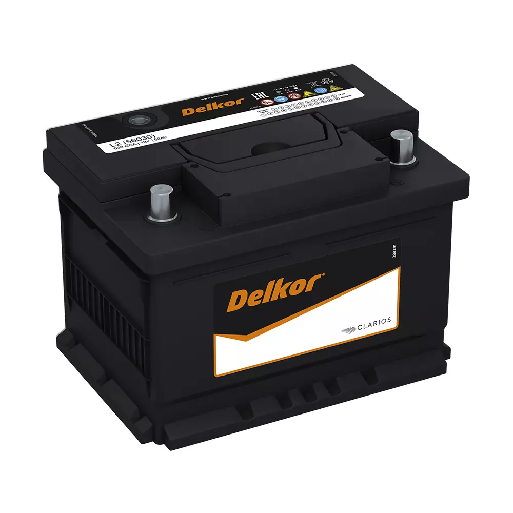Аккумулятор автомобильный DELKOR 56030 6СТ-60 Ач обр.