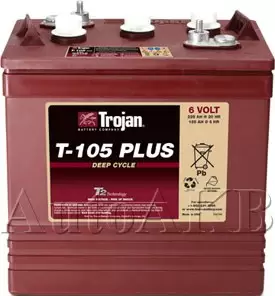 Аккумулятор тяговый Trojan T105+ 6V (с жидким электролитом) 225 Ач