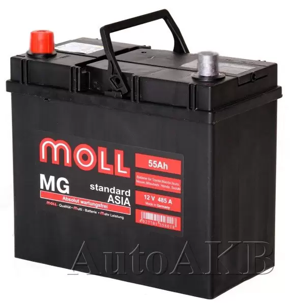 Аккумулятор автомобильный Moll MG Standard ASIA 6СТ-55 Ач прям.