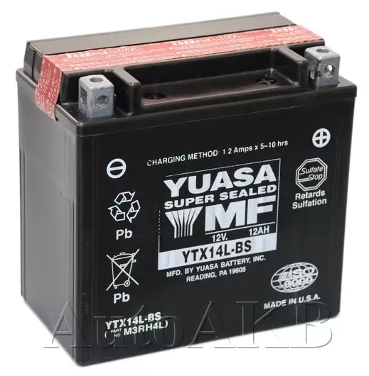 Аккумулятор мото YUASA YTX14L-BS 12 Ач